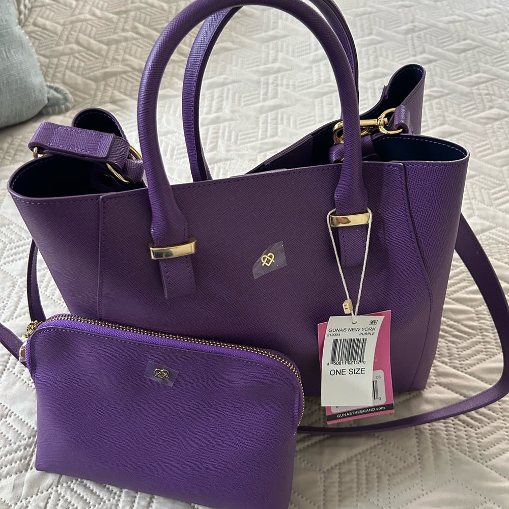 GUNAS Purple Women's Handbag and Pouch Set